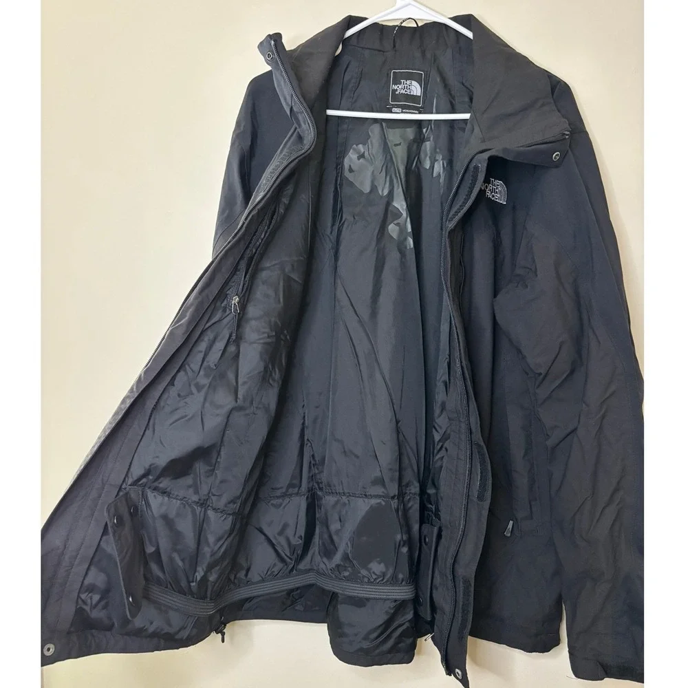 The North Face HyVent Black Waterproof Hooded Rain Jacket Mens XL Skier Shell